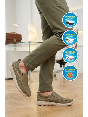 Ayakmod Premium 2406 M Haki Nubuk Erkek Günlük Ayakkabı