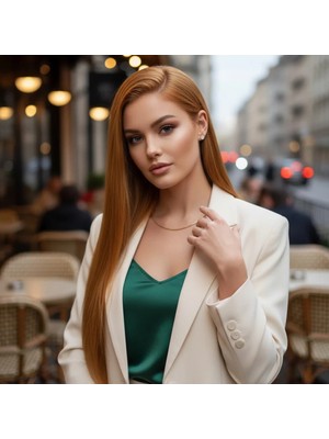 Liyuza Gerçek Front Lace Tül Peruk - Düz - Bakır 70-75CM