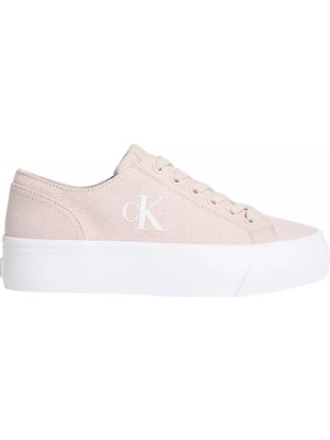 Calvin Klein Kadın Kalın ve Düz Tabanlı Yuvarlak Burunlu Deri Pembe Sneaker YW0YW01763-ABJ