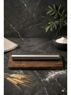 Morponi Paslanmaz Çelik 32 cm  Kalın Hamur Açma Oklava Masterchef