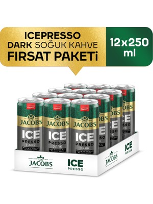 Jacobs Icepresso Dark Soğuk Kahve 250 ml x 12 Adet