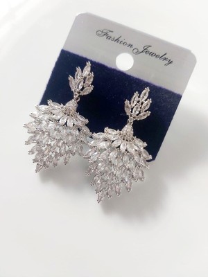 Devi Fashion Kristal Taşlı Abiye Damla Küpe