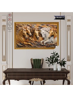 Akıllı Kağıt Statik Tutunma Özellikli Tablo - Poster At Hayvan (Model- 2)