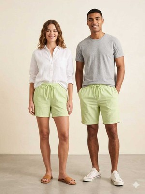 Rog Unisex %100 Pamuk Hambez Doğal Şort - Rahat ve Nefes Alan Tasarım - Bohem Stil