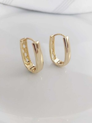 Devi Fashion Xuping Oval Halka Gold Küpe 3 cm