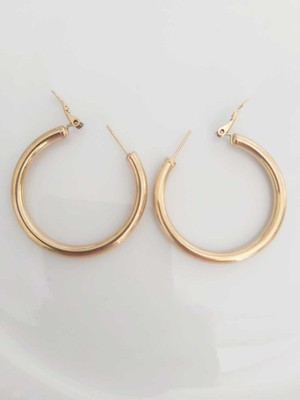 Devi Fashion Çelik Halka Gold Küpe