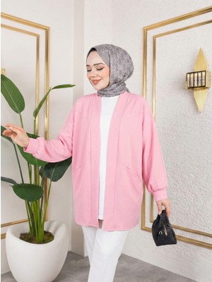 Foremia Cep Detay Atlas Hırka-Pembe -