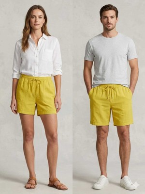 Rog Unisex %100 Pamuk Hambez Doğal Şort - Rahat ve Nefes Alan Tasarım - Bohem Stil