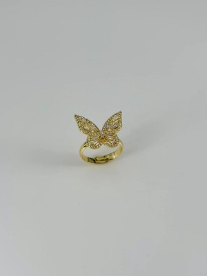 Mudanis 14 K Gold Kaplama Zirkon Taşlı Yüzük