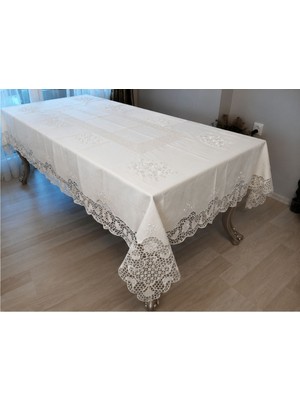 Sipariş Box Keten Nakışlı Angles Lazer Kesim Masa Örtüsü 170X225CM