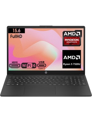 HP 15-FC1002NT Ryzen 5 7520U 16GB Ram 256GB SSD Radeon 610M 15.6" Full Hd Windows 11 Pro Notebook D2QC7EA