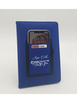As Gift Kişiye Özel Isim Soyisim Baskılı Telefon ve Kartlık Cepli Kırmızı Defter