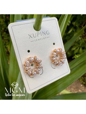 Mudanis Xuping Taşlı Inci Detaylı Küpe