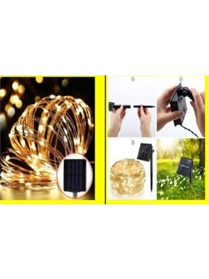 Tienda Fiesta Solar Peri LED 20M 200 LED Gün Işığı Bahçe Aydınlatma Dekorasyon Güneş Enerjili