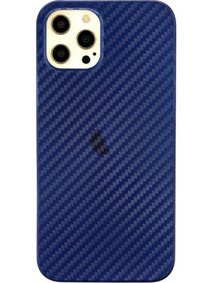 Mudanis Apple Iphone 12 Pro Max Kılıf Karbon Pp Silikon - Mavi