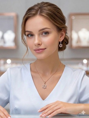 Mudanis Taşlı Yıldız Tasarımlı Set