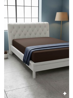Favora %100 Pamuk Ranforce Premium Çift Kişilik Lastikli Çarşaf - Kahver