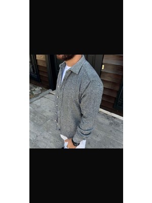 The Kaplan Clothing Balıksırtı Düğmeli Siyah Gömle