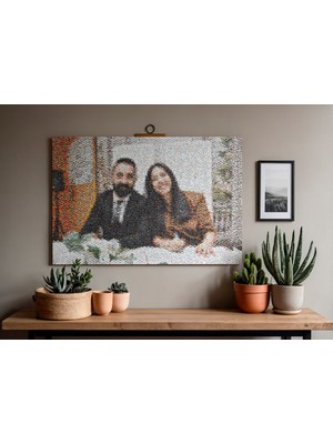 Anatolia Tasarım Kişiye Özel Fotoğraf Mozaik Tablo - Binlerce Fotoğraftan Oluşan Anı Çerçevesi - Sevgiliye  Yıldönümü ve Doğum Günü Hediyesi Fotoğraf Kolajlı Duvar Dekoru
