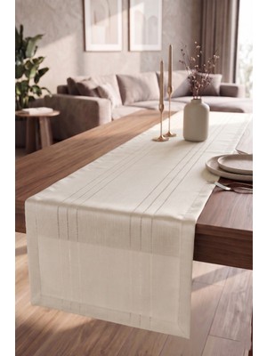 Miabella Home Masa Ranner 45 x 220 cm Runner Amerikan Servisi Keten Dokulu Masa Runner Dekoratif Runner