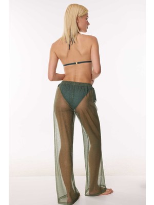 Ayyıldız 4824 Yeşil Simli Plaj Pantolonu
