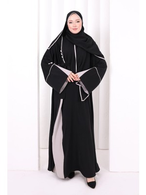 Bym Fashion Şerit Düğme Detaylı Elbise 6098 Gri