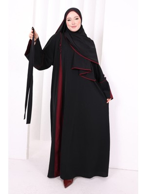 Bym Fashion Şerit Düğme Detaylı Elbise 6098 Mürdüm