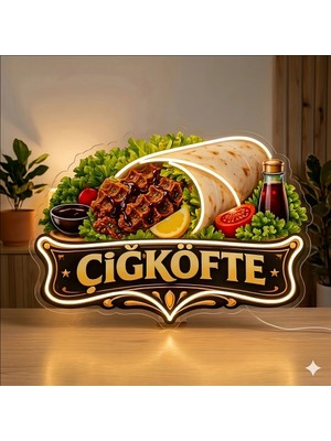 Neonled Çiğ Köfte Baskılı Neon LED Dekoratif Aydınlatma