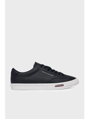 Tommy Hilfiger Logolu Deri Karışımlı Sneaker Ayakkabı Erkek Ayakkabı FM0FM05814 Dw5