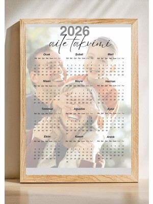 Anatolia Tasarım Kişiye Özel Fotoğraflı  Duvar Takvimi - Aile Takvimi Çerçeveli Tablo - Yeni Yıl Hediyesi   2026 Yılına Özel Fotoğraf Baskılı Takvim - Anneye Babaya Hediye Çerçeveli
