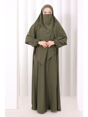 Bym Fashion Dubai Sufleli Elbise Takım 6044 Haki