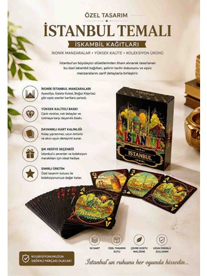 Wolawood Executive Collection İstanbul Temalı İskambil Kağıdı – Premium Luxury Poker Kartları | Özel Tasarım Siyah Seri Koleksiyonluk Hediyelik Oyun Destesi
