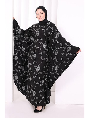 Bym Fashion Yarasakol Nakışlı  Elbise 7084 Ekru