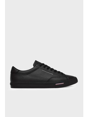 Tommy Hilfiger Logolu Deri Karışımlı Sneaker Ayakkabı Erkek Ayakkabı FM0FM05814 Bds