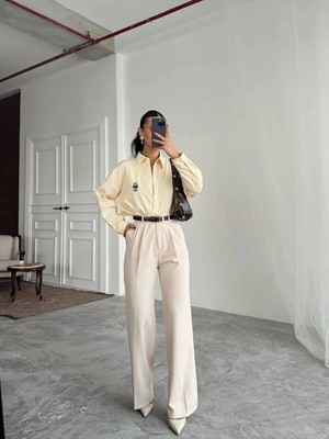 Emporya Trend Kadın Vizon Kumaş Pantolon | Yeni Sezon | Palazzo Kesim