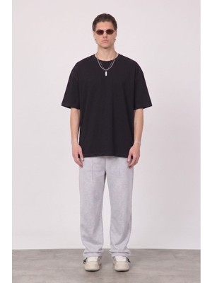Gothamvibes Erkek Blank Oversize Siyah T-Shirt