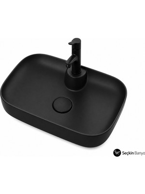 Lapino Tezgah Üstü Lavabo 60*40 Premıum Class Siyah ESV-16260-2001