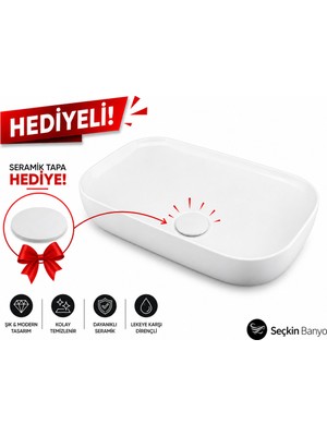 Lapino Tezgah Üstü Lavabo 60*40 cm Premıum ESV-6260