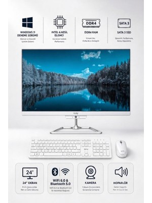 İzoly A623 I5-6400 8gb Ddr4 256GB SSD 24" All In One Bilgisayar