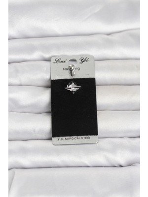 Butik 316L Cerrahi Çelik Zirkon Taşlı Göbek Piercing