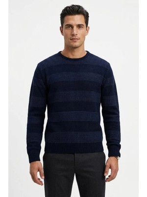 Uki Indigo Bisiklet Yaka Triko Kazak