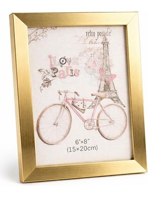 Digitronix Ahşap Kare Fotoğraf Çerçevesi Altın 15X20