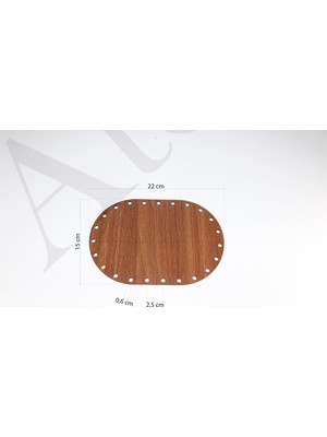 Db Atölye Rattan Örgü Plakası Oval 15X22 cm Ceviz Renk - Bambu Sepet Altlığı - Örgü Sepet Supla
