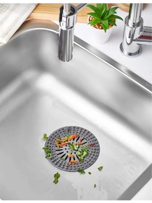 Hereveoyuncak Yuvarlak Süzgeçli Silikon Mutfak Lavabo ve Küvett Süzgeci Gider Süzgeci