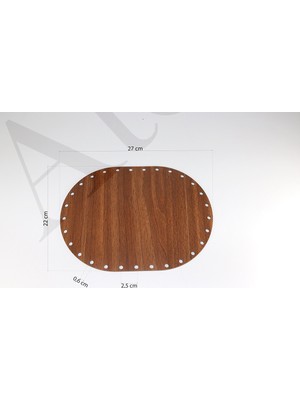 Db Atölye Rattan Örgü Plakası Oval 22X27 cm Ceviz Renk - Bambu Sepet Altlığı - Örgü Sepet Supla