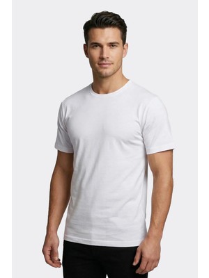 Uki Ekru Modal Bisiklet Yaka T-Shirt