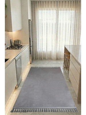 Tch Home Living Serein Gri Yumuşacık Peluş Halı 16 mm – Saçaklı, Kaymaz Tabanlı, Makinede Yıkanabilir, Leke Tutmaz, Antibakteriyel, 04321