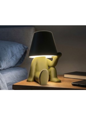 Kumsar Aydınlatma Oturan Adam Modeli Şapkalı Abajur (Ikea Özel Seri)