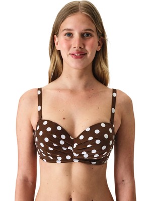 Penti Renkli Polka Dot Lotus Straplez Bikini Üstü