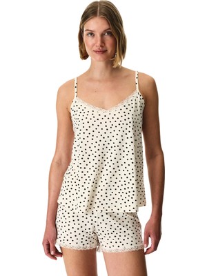 Penti Bej Fleur Şortlu Pijama Takımı